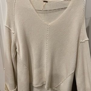 Crème boat sleeve free people sweater